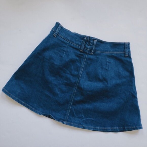 Zara Blue Jean Skater Skirt - Picture 4 of 6